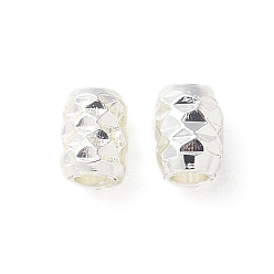 Серебро Латунные бусины, колонка, без никеля , серебряные, 4x3 мм, отверстие : 1.6 мм