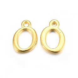 Letter O Подвески с золотым покрытием, стойки покрытие, без кадмия и без свинца, letter.o, 14x9x2 мм, отверстие : 1.5 мм