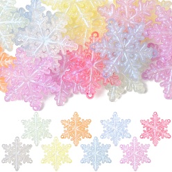 (52) Непрозрачная лаванда 15шт. светящиеся прозрачные акриловые бусины, снежинка, с блеском порошок, светится в темноте, разноцветные, 46x6 мм, отверстие : 2 мм