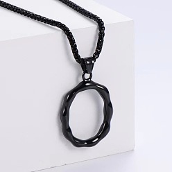 Letter O Стильные ожерелья с подвесками из нержавеющей стали, чёрные, Письмо O