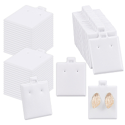 Белый ПВХ подставки для сережек, демонстрационные стеллажи для ювелирных изделий, прямоугольные, белые, 5.1x3.8x0.25 см