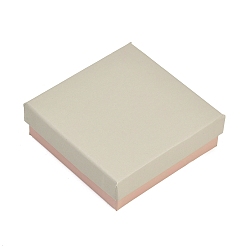 Античный Белый Бумажные коробки для демонстрации ювелирных изделий, футляры для хранения колец, серег, ожерелий, браслетов, с губкой внутри, квадратный, старинный белый, 9.2x9.2x2.95 см