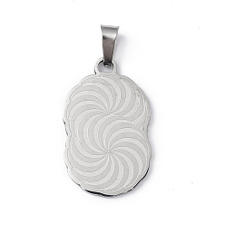 Stainless Steel Color Non-Tarnish 201 Stainless Steel Pendants, Tornado Charm, Stainless Steel Color, 29.7x18.2x1.3mm, Hole: 6.7~7x3.7~4mm