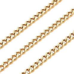 Золотой 316l хирургические цепи из нержавеющей стали, несварные, ионное покрытие (ip), с катушкой, золотые, 6x4.5x1.2 мм