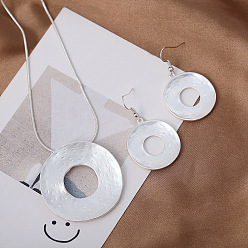 Платина Комплекты из сплава серег и ожерелий с подвесками для женщин, кольцо, платина, ожерелья: 17.72 дюйм (45 см)