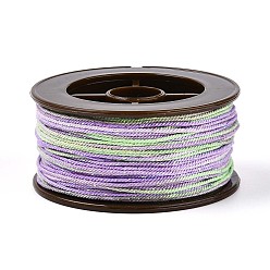 Бледно-Зеленый 27м сегментные окрашенные круглые полиэфирные витые шнуры, с пластиком для животных, для изготовления ювелирных изделий, бледно-зеленый, 1 мм, около 29.53 ярдов (27 м) / рулон