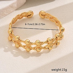 Золотой Латунь манжеты браслеты, браслеты крест-накрест для женщин, золотые, внутренний диаметр: 1/4 дюйм (0.6 см) ~ 1/4 дюйм (0.7 см)