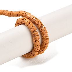 Сэнди Коричневый Нити синтетических бусин, окрашенных в лавовый камень, диск, Heishi бусы, песчаный коричневый, 4x2~2.5 мм, отверстие : 0.7 мм, около 152 шт / нитка, 15.12'' (38.4 см)