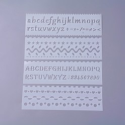 White Plastic Kids Drawing Stencil Template, For Scrapbooking Journal Card Making School Art Projects, Buildings, White, 186x56x0.3mm, about 8pcs/set