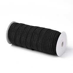Black Gold and Silver Sparkle Elastic Side Nylon Ribbon, Webbing Garment Sewing Accessories, Black, 5/8 inch(15mm), about 50yards/roll(45.72m/roll)