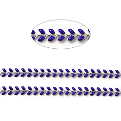Blue 304 Stainless Steel Cobs Chains, with Enamel, Soldered, with Spool, Blue, 6x1.5~2mm