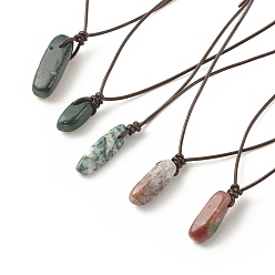 (RRHB277) Кристалл на подкладке из медово-бежевого цвета Ожерелье с подвеской из натурального индийского самородка и шнуром из воловьей кожи, украшения из драгоценных камней для женщин, 13.58~27.17 дюйм (34.5~69 см)