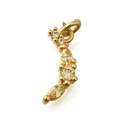 Банан Латунные подвески, фруктовые прелести, без свинца и без кадмия, долговечный, с целью перехода в кольце, банан, 15x5.5x2.5 мм, отверстие : 2.5 мм