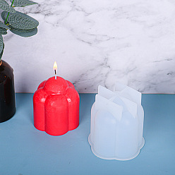 White Flower DIY Candle Silicone Molds Making, for UV Resin, Epoxy Resin Jewelry Making, White, 6.8x7.6cm, Inner Diameter: 6cm