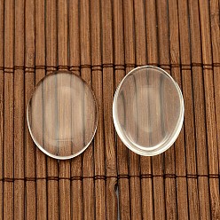 Antique Bronze 25x18mm Oval Dome Clear Glass Cover & Antique Bronze Iron Hair Bobby Pin Setting Base Sets DIY Hair Jewelry, Bobby Pin: 67x19mm