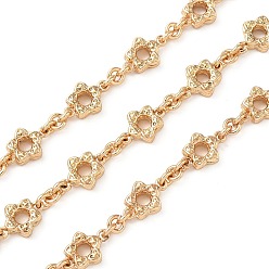 Настоящее золото 18K Сплавные цветочные звенья цепей, несварные, реальный 18 k позолоченный, 14.5x9x4 мм