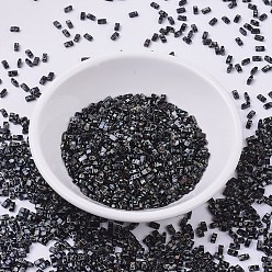 (HTL4511) Opaque Smoky Black Picasso MIYUKI Half TILA Beads, Japanese Seed Beads, 2 Hole, (HTL4511) Opaque Smoky Black Picasso, 5x2.3x1.9mm, Hole: 0.8mm, about 250pcs/bottle, 10g/bottle