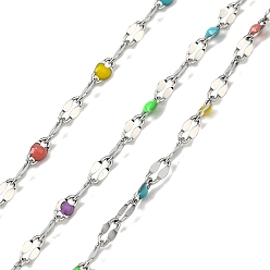 (52) Непрозрачная лаванда 304 цепи натяжные нержавеющие, с эмалью, пайки, с катушкой, реальный 18 k позолоченный, разноцветные, 2 мм