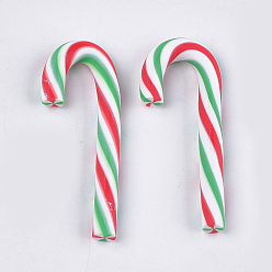 Разноцветный Бусины из полимерной глины , без отверстия , рождественская палочка, красочный, 41~52x14~20x5 мм