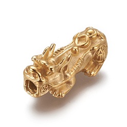 Golden 304 Edelstahlkugeln, Pi Xiu, golden, 28x13x10 mm, Bohrung: 3 mm