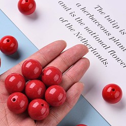 FireBrick Opaque Acrylic Beads, Round, FireBrick, 20x19mm, Hole: 3mm, about 111pcs/500g