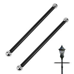 Platinum 2 Bags Iron Outdoor Lamp Post Cross Arm Ladder Stand, Platinum, 357x19mm