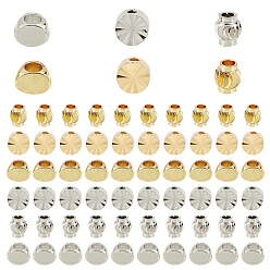 Couleur Mélangete 120 pcs 6 perles d'espacement en laiton de style, formes mixtes, véritable 18 k plaqué or et véritable plaqué platine, couleur mixte, 20 pcs / style
