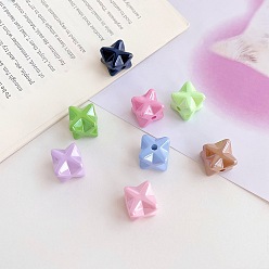 Mixed Color Opaque Acrylic Bead, Mixed Color, 12.9x16.7x17mm, Hole: 3mm