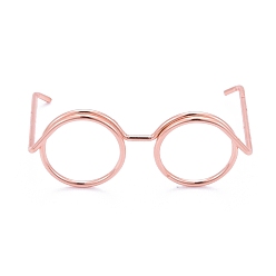Rose Gold Glasses Iron Paperclips, Cute Paper Clips, Funny Bookmark Marking Clips, Rose Gold, 1.4x3.6x0.2cm