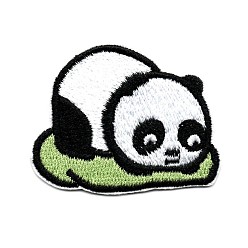 OliveDrab Computerized Embroidery Cloth Iron on/Sew on Patches, Costume Accessories, Appliques, Panda, Black, 40x50mm
