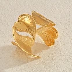 Настоящее золото 18K 304 женские браслеты-манжеты из нержавеющей стали, сердце, реальный 18 k позолоченный, внутренний диаметр: 2-1/4 дюйм (5.65 см)