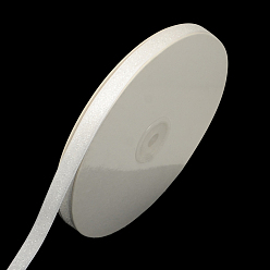 White Sparkle Polyester Satin Ribbons, with Glitter Powder, White, 3/8 inch(9~10mm), about 50yards/roll(45.72m/roll)