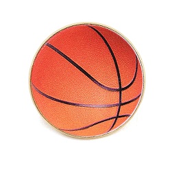 Basketball Спортивные эмалированные значки, Застежки для значков из золотого сплава для рюкзаков и одежды, темно-оранжевый, баскетбол, 25.35 мм