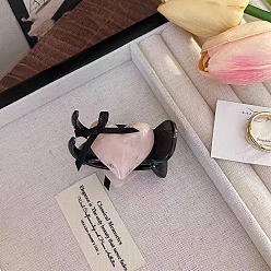 Лавандовый румянец Коготь заколки, аксессуары для волос для женщин и девочек, сердце, лавандовый румянец, 50 мм