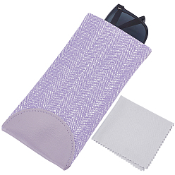 Лиловый 1 Прямоугольные ПВХ-чехлы для очков, солнцезащитные очки протектор, в комплекте 1 салфетка из микрофибры для чистки очков, сирень, 180x94x8 мм, 1 PC