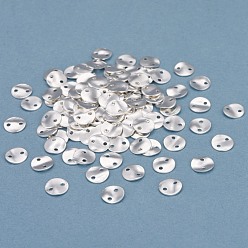 Посеребрённый Соединители латунные звенья, долговечный, плоско-круглые, твист, 925 серебро покрытием, 6x0.8 мм, отверстие : 0.8 мм