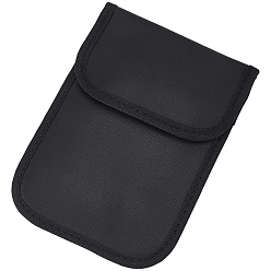 Negro Bolsas tácticas de piel sintética para protección contra la radiación de teléfonos móviles, Rectángulo, negro, 170x120x3.5~8 mm