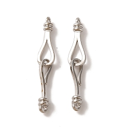 Платина Латуни крюка и S-крючок застежки, без кадмия, без никеля и без свинца, платина, 33 мм, отверстие : 1.4 мм