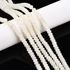 Белый Опал Натуральный белый опал африканские бусы пряди, рондель, 4~4.5x2~2.5 мм, отверстие : 0.7 мм, около 151~152 шт / нитка, 15.16~15.35'' (38.5~39 см)