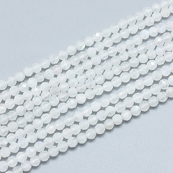 Rainbow Moonstone Бусины из натурального радужного лунного камня, класс А, граненые, круглые, 3.5~4 мм, отверстие : 0.7 мм, около 88~104 шт / нитка, 15.15 дюйм (38.5 см)