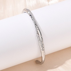 Нержавеющая Сталь Цвет 304 женские браслеты с открытыми манжетами из нержавеющей стали, цвет нержавеющей стали, 1/4 дюйм (0.6 см), внутренний диаметр: 2-1/2 дюйм (6.2 см)