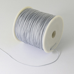 Light Grey Braided Nylon Thread, Chinese Knotting Cord Beading Cord for Beading Jewelry Making, Light Grey, 0.5mm, about 150yards/roll