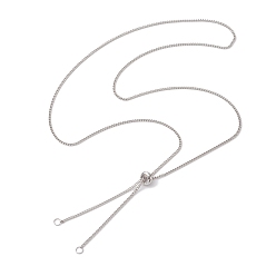 Платинированный Изготовление ожерелья из латуни, с цепочкой-панцирем и скользящими бусинами, Реальная платина, 24.02 дюйм (61 см)