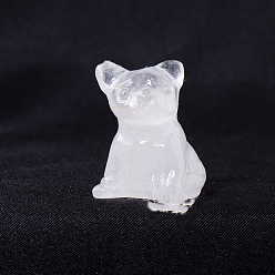 Хрусталь Статуэтка собаки из натурального кварца, украшения из энергетических камней, 20x30 мм