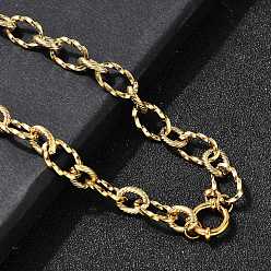 Настоящее золото 18K 304 Женские ожерелья из витой овальной цепи из нержавеющей стали, ионное покрытие (ip), реальный 18 k позолоченный, 16.22 дюйм (41.2 см)