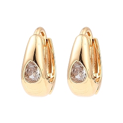 Light Gold Messing micro pave zirkonia ohrreifen, Ring, Licht Gold, 12x5 mm
