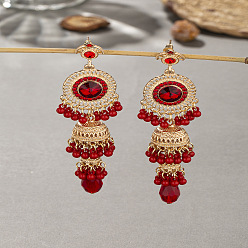 (123L) Белый крем непрозрачный блеск Серьги-гвоздики из акрила и сплава, плоско-круглые, золотые, огнеупорный кирпич, 90x25 мм