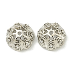 Платина Покрытие стойки латунь микро паве прозрачные колпачки из кубического циркония, долговечный, без свинца и без кадмия, цветок, платина, 12.5x5 мм, отверстие : 1.5 мм