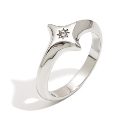 Нержавеющая Сталь Цвет 316Кольца для пальцев из хирургической нержавеющей стали с прозрачными фианитами, звезда, цвет нержавеющей стали, 10.7 мм, размер США 6 (16.5 мм)