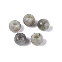 Лабрадорита Натуральный лабрадорит европейский бисер, гладкий круглый, бусины с большим отверстием, 10x8.5 мм, отверстие : 4 мм